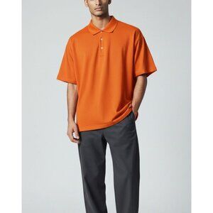 PGA Tour Mens Orange Performance Polo Shirt L/G Polyester Golf Apparel